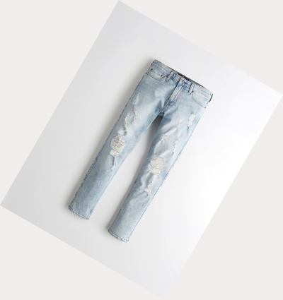 Light Wash Hollister Epic Flex Skinny Men's Jeans | ZA-VQWJ528