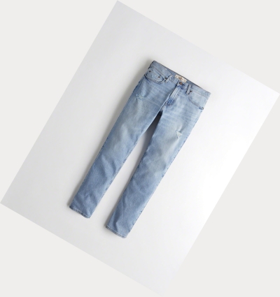 Light Wash Hollister Epic Flex Slim Straight Men's Jeans | ZA-XMCO352