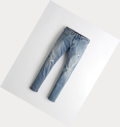 Light Wash Hollister Extreme Stretch Extreme Skinny Men's Jeans | ZA-WSGE039