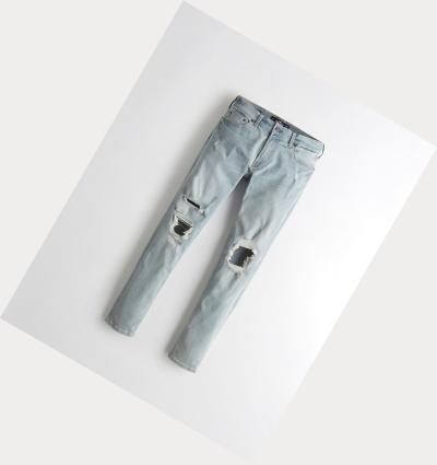 Light Wash Hollister Extreme Stretch Super Skinny Men's Jeans | ZA-OFLM598