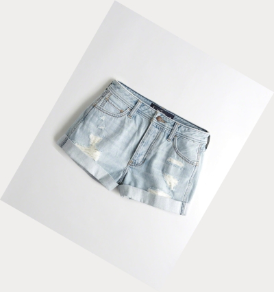 Light Wash Hollister High-Rise Denim Boyfriend Women's Shorts | ZA-RLFO425