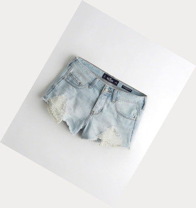 Light Wash Hollister Low-Rise Denim Boyfriend Women's Shorts | ZA-NKAJ824