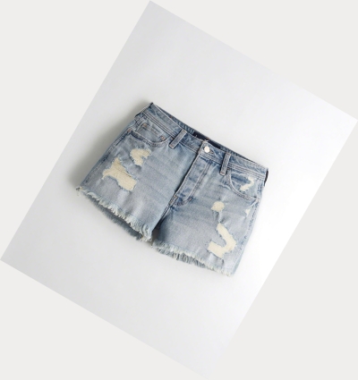 Light Wash Hollister Vintage Stretch High-Rise Denim Boyfriend Women's Shorts | ZA-EIOJ940