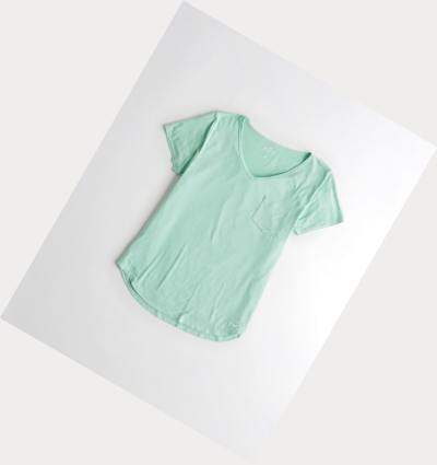 Mint Hollister Must-Have Easy Women's Short Sleeve | ZA-ZNOI628