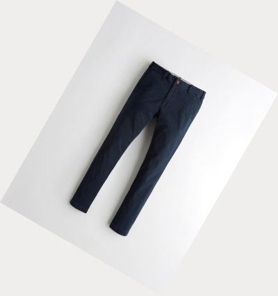 Navy Hollister Epic Flex Extreme Skinny Chino Men's Pants | ZA-ZWXO481