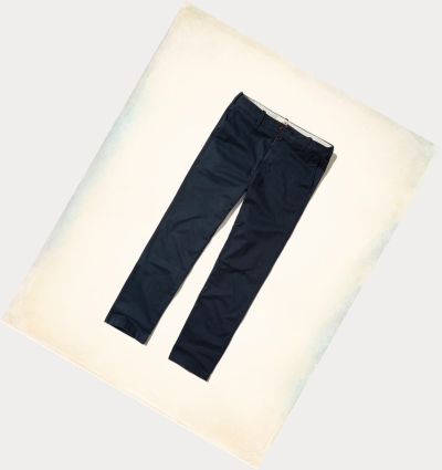 Navy Hollister Epic Flex Slim Straight Chino Men's Pants | ZA-FPCD357