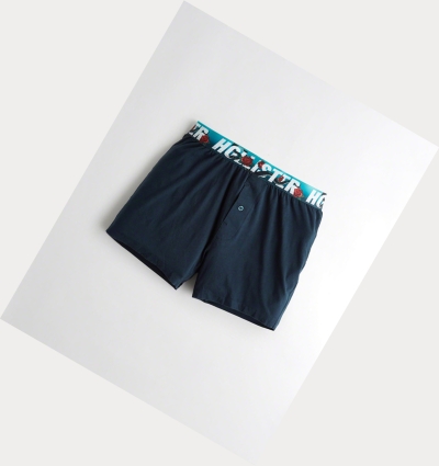 Navy Hollister Knit Boxer Men's Underwear | ZA-UGTP591