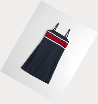 Navy Hollister Knit Slim Cami Women's Dress | ZA-XKPQ928