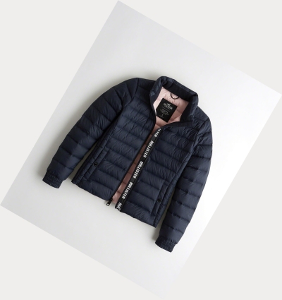 Navy Hollister Packable Lightweight Women's Puffers | ZA-HEOK804