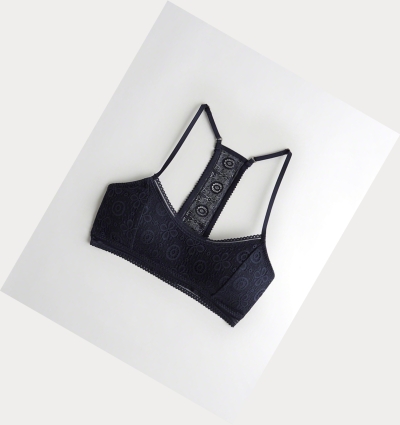 Navy Hollister T-Back Scoop With Removable Pads Women's Bras | ZA-OHQC754