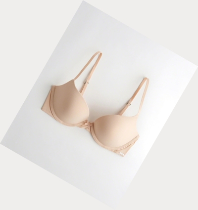 Nude Hollister Push-Up Plunge Women's Bras | ZA-XSGY419