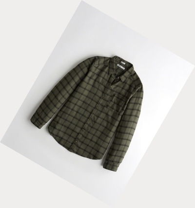 Olive Hollister Plaid Women's Long Sleeve | ZA-TVOW514