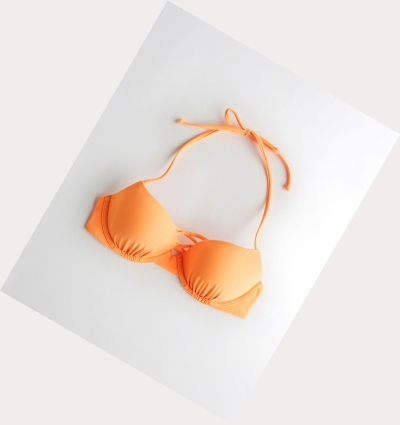 Orange Hollister Strappy Lightly Lined Plunge Women's Bikini Tops | ZA-GLDO297