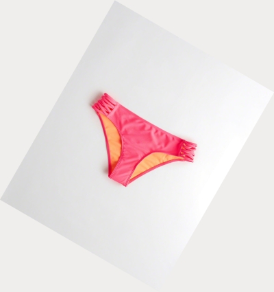 Pink Hollister Strappy Cheeky Women's Bikini Bottoms | ZA-XPGZ841