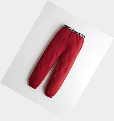 Red Hollister Adjustable-Rise Boyfriend Women's Sweatpants | ZA-RFNL376