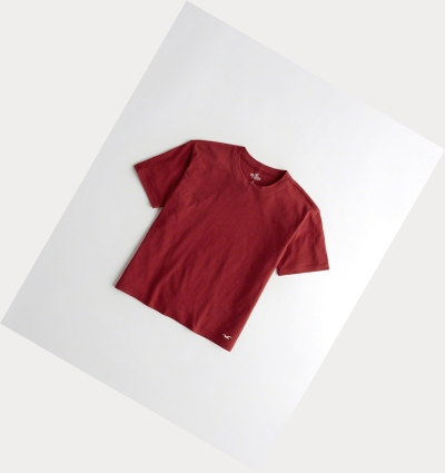 Red Hollister Crewneck Women's Short Sleeve | ZA-YZOE827