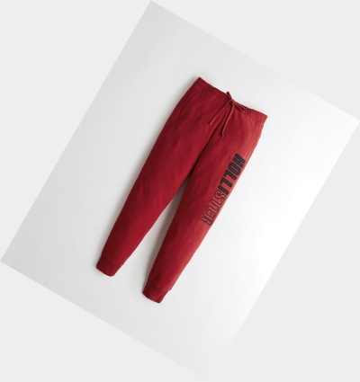 Red Hollister Mid-Rise Fleece Women's Sweatpants | ZA-ILKP730