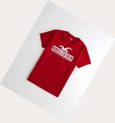 Red Hollister Must-Have Crewneck Men's Short Sleeve | ZA-KCVB857