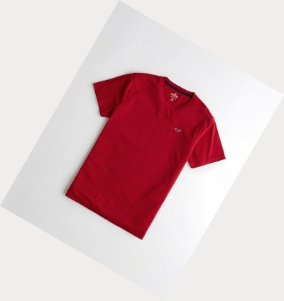 Red Hollister Must-Have Crewneck Men's Short Sleeve | ZA-OXFK081