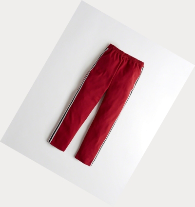 Red Hollister Side-Stripe Crop Taper Women's Pants | ZA-CDYR670