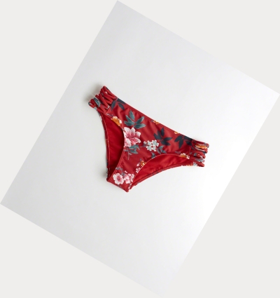 Red Hollister Strappy Cheeky Women's Bikini Bottoms | ZA-OBSL902