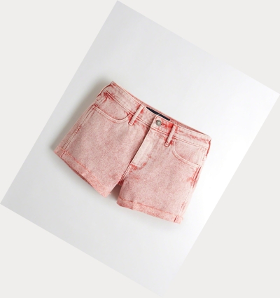 Red Hollister Vintage Stretch High-Rise Denim Women's Shorts | ZA-RQLF735