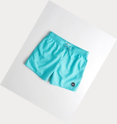 Turquoise Hollister Guard Fit Men's Swim Trunks | ZA-NJXH937