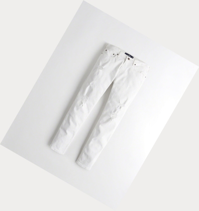 White Hollister Epic Flex Skinny Men's Jeans | ZA-UABV249