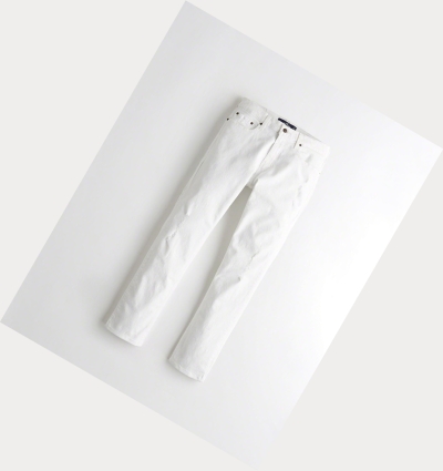 White Hollister Epic Flex Slim Straight Men's Jeans | ZA-LAGM107