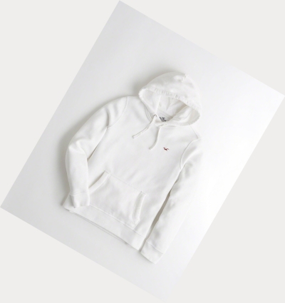 White Hollister Icon Men's Hoodie | ZA-DWEN073