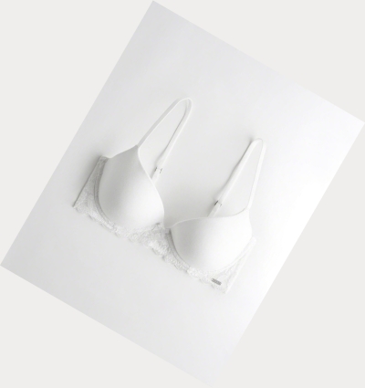 White Hollister Lightly Lined Demi Women's Bras | ZA-UZQS259