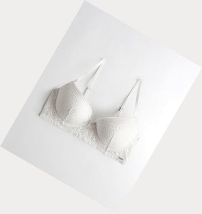 White Hollister Longline Lightly Lined Demi Women's Bras | ZA-EYOA921