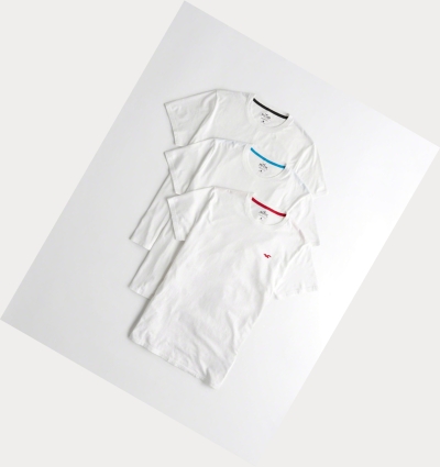 White Hollister Must-Have Crewneck Men's Short Sleeve | ZA-SBDN056