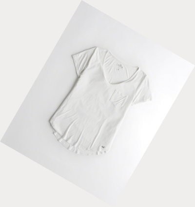 White Hollister Must-Have Easy Women's Short Sleeve | ZA-XMIO928