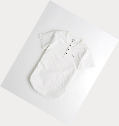 White Hollister Must-Have Henley Men's Short Sleeve | ZA-WYTL430