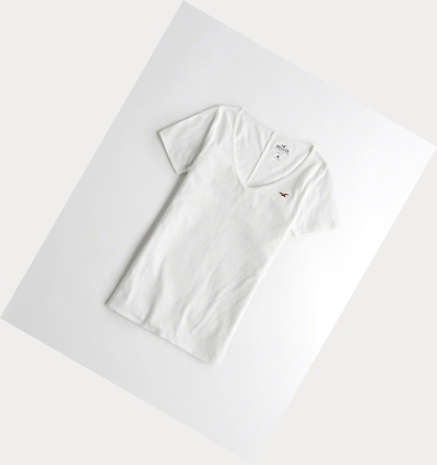 White Hollister Must-Have Slim Women's Short Sleeve | ZA-QFRG619