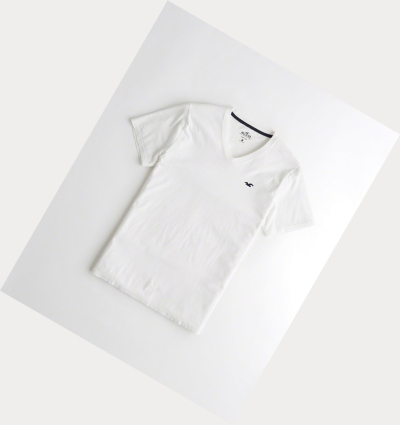 White Hollister Must-Have V-Neck Men's Short Sleeve | ZA-ORSC473