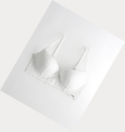 White Hollister Push-Up Plunge Women's Bras | ZA-KFCE095