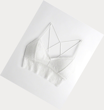 White Hollister Strappy Longline With Removable Pads Women's Bras | ZA-TRCY691