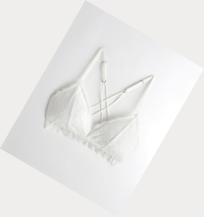 White Hollister Strappy Triangle With Removable Pads Women's Bras | ZA-CLJQ160