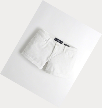 White Hollister Vintage Stretch Low-Rise Denim Midi Women's Shorts | ZA-WRAM731