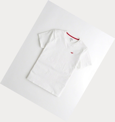 White Red Hollister Must-Have Crewneck Men's Short Sleeve | ZA-HIGM654