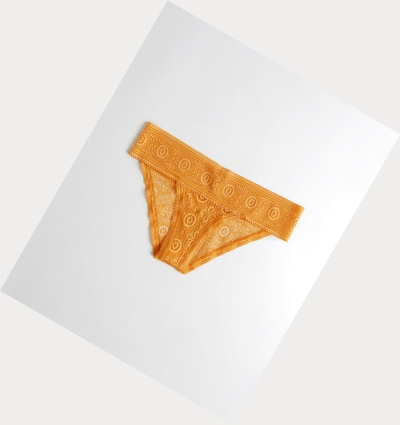 Yellow Hollister Lace Cheeky Women's Underwear | ZA-IGHX216