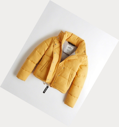 Yellow Hollister Mockneck Women's Puffers | ZA-FCJY081