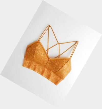 Yellow Hollister Strappy Longline With Removable Pads Women's Bras | ZA-MECU506