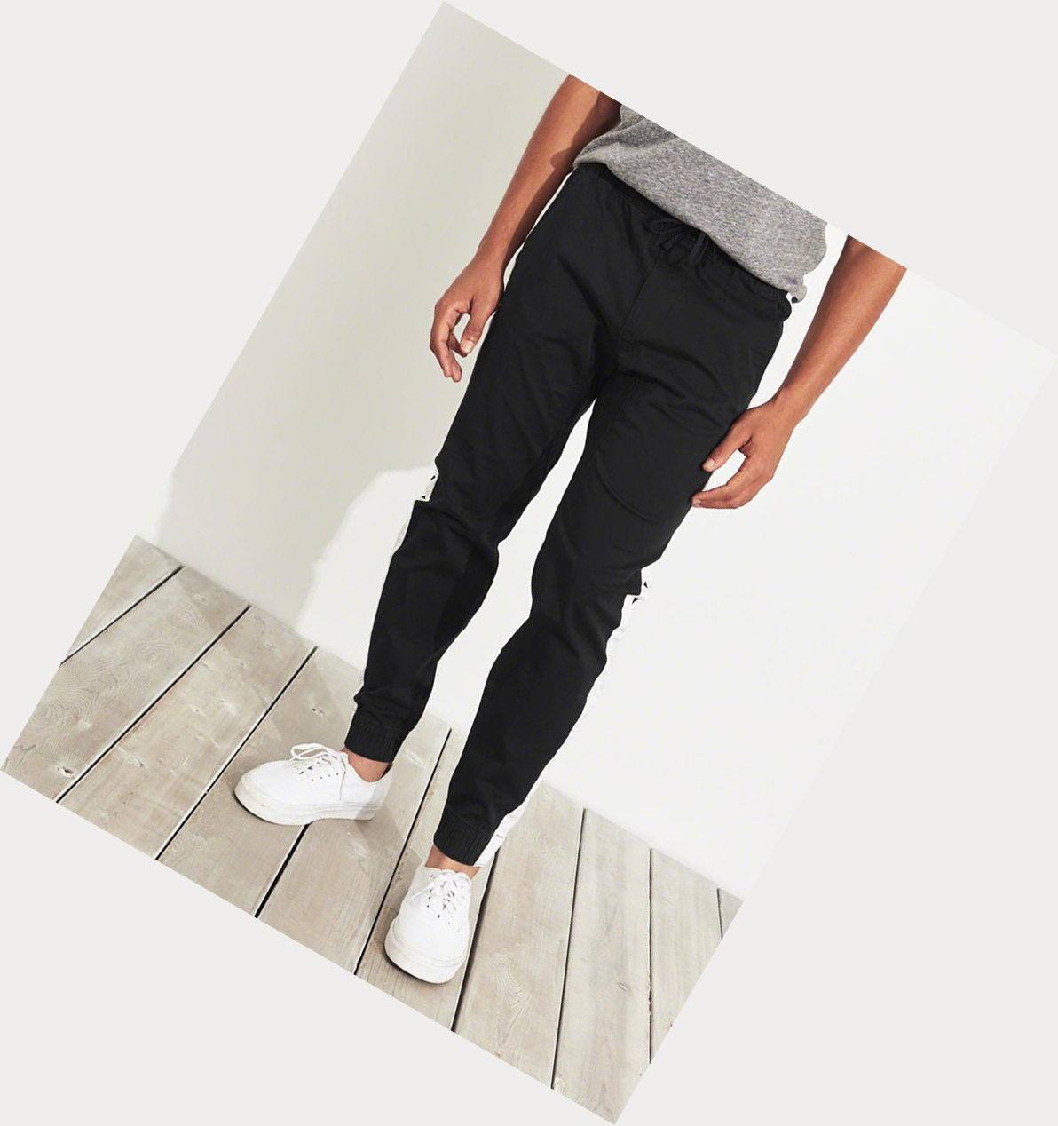 Black Hollister Advanced Stretch Twill Skinny Men's Jogger | ZA-KJCV230