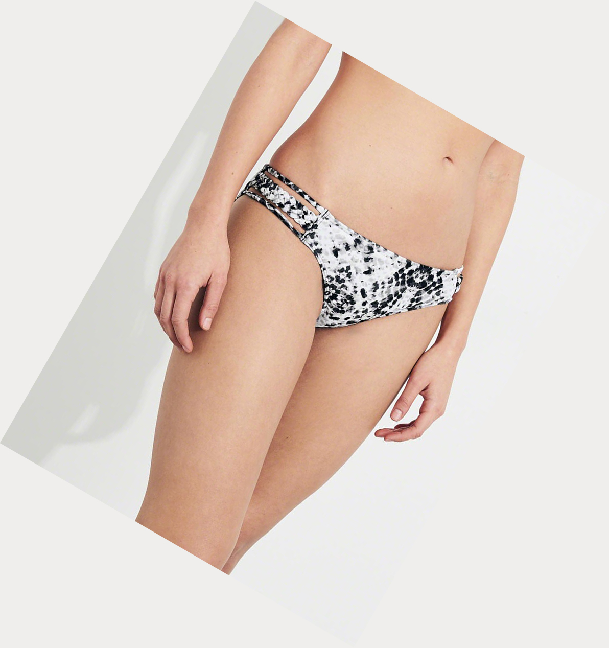 Black Hollister Braided Strappy Women's Bikini Bottoms | ZA-UNAZ059