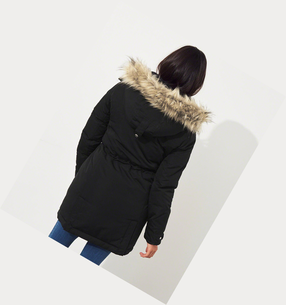 Black Hollister Cozy-Lined Down Women's Parka Jackets | ZA-SMPA748