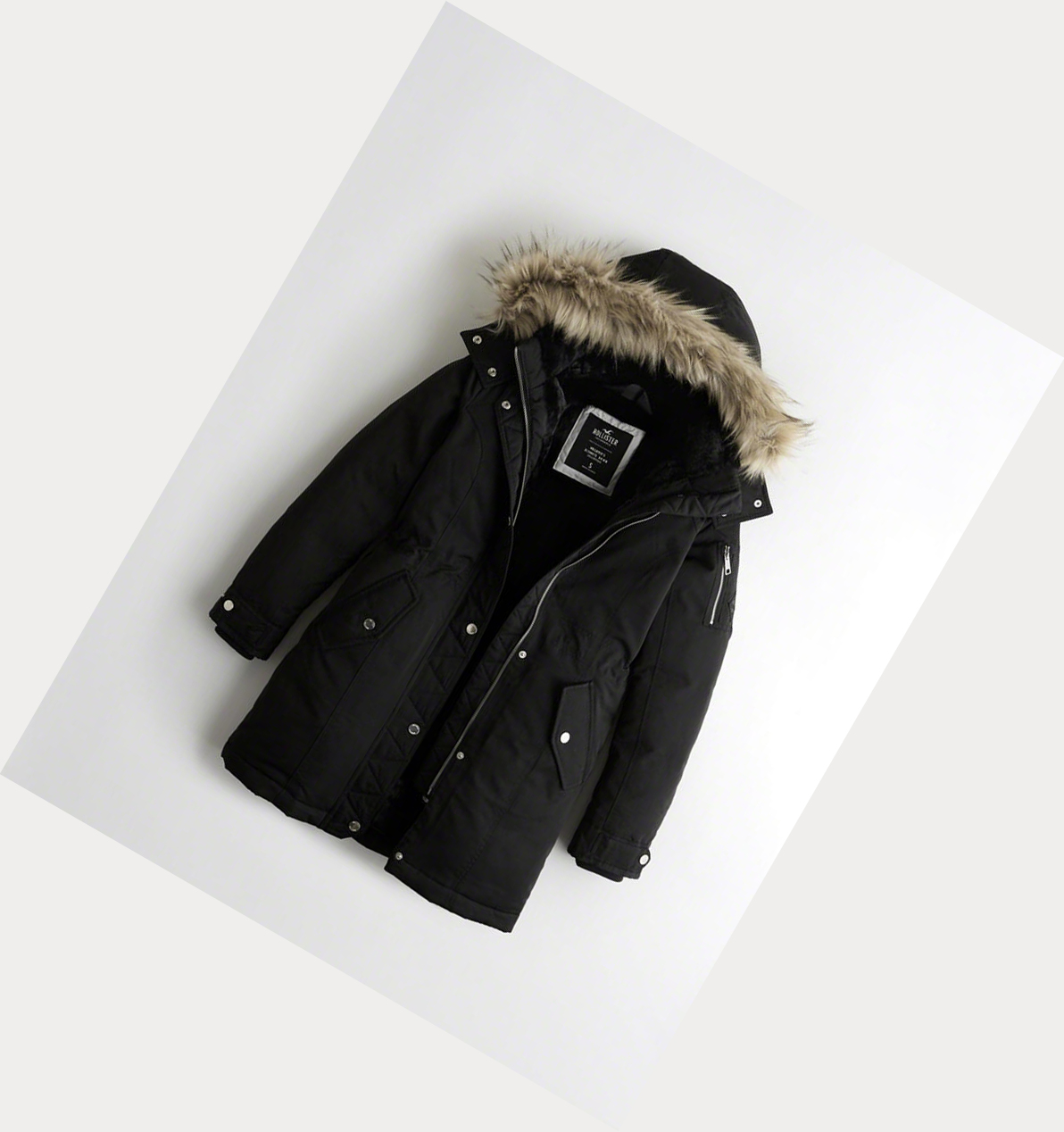 Black Hollister Cozy-Lined Down Women\'s Parka Jackets | ZA-SMPA748