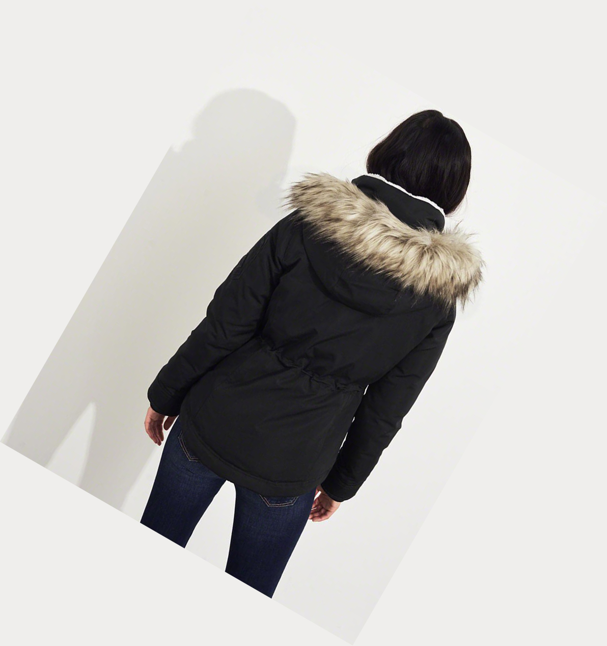 Black Hollister Down Women's Jackets | ZA-JKOF978